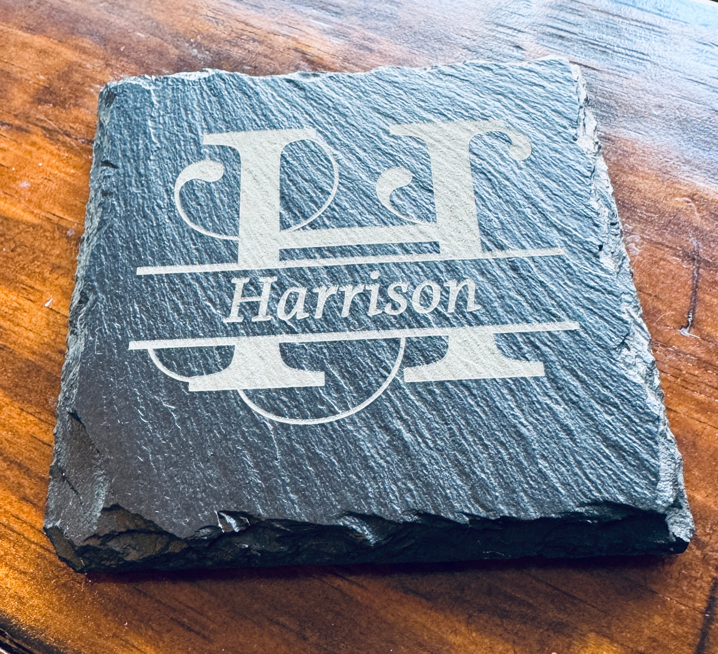 Custom 4” x 4” Slate Coaster Set